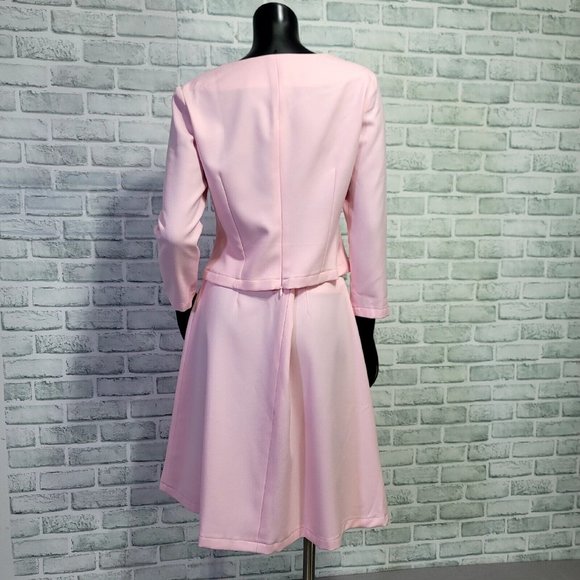 Mary Crafts Womens 8 Pink Top and Skirt Suit Set Barbiecore Retro Pinup JackieO - Picture 3 of 9